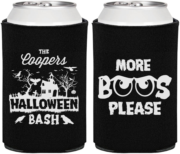 Personalized Halloween Can Coolers - Haunted House | 250075