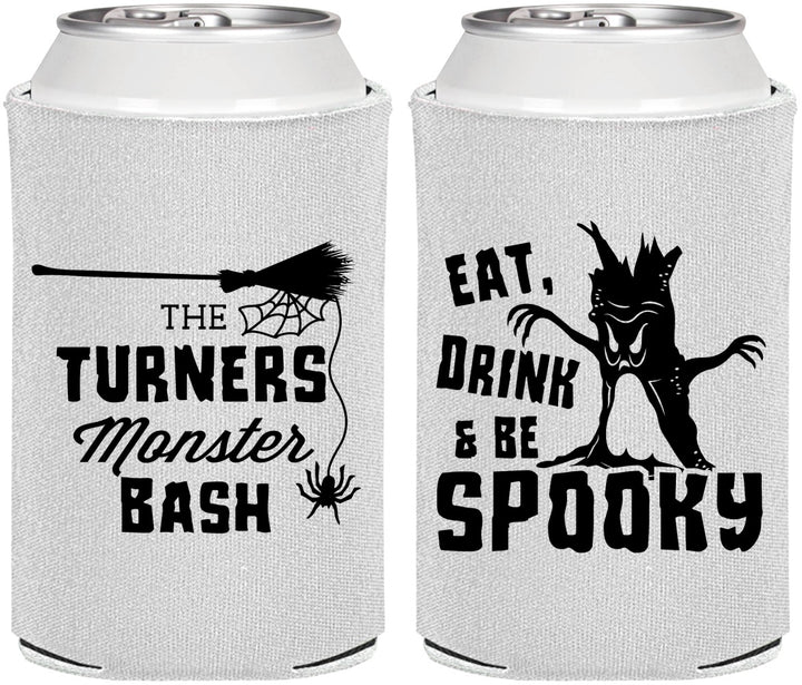 Personalized Halloween Can Coolers - Eat Drink Be Spooky | 250077
