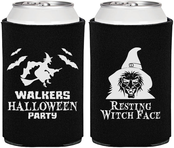 Personalized Halloween Can Coolers - Resting Witch Face | 250099