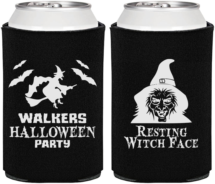 Personalized Halloween Can Coolers - Resting Witch Face | 250099