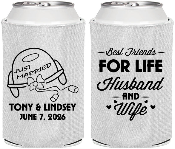 Personalized Wedding Can Coolers - Best Friends For Life | 256