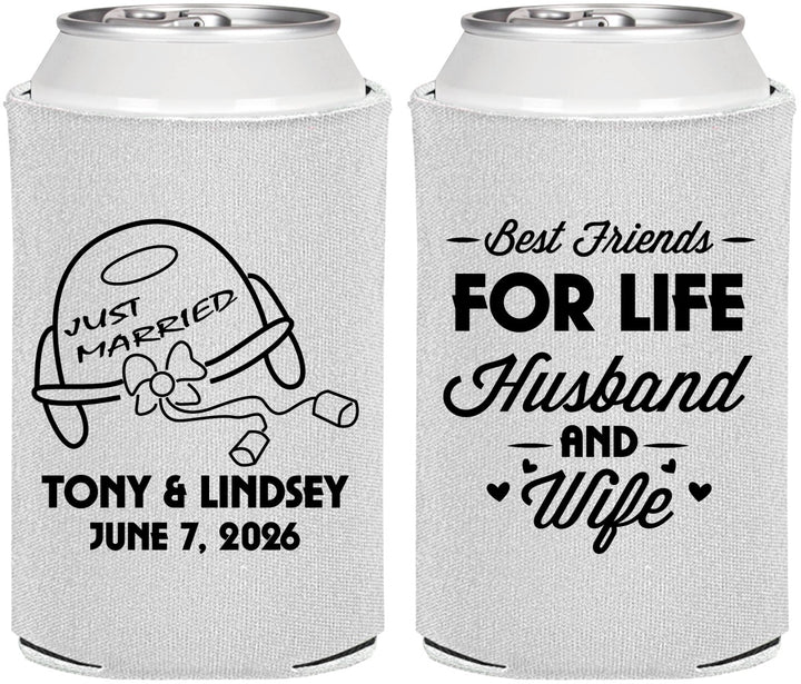 Personalized Wedding Can Coolers - Best Friends For Life | 256