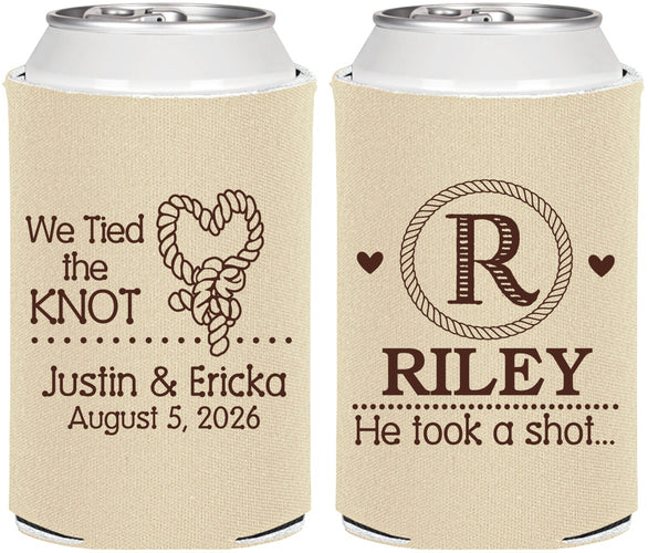 Personalized Wedding Can Coolers - We Tied The Knot | 260