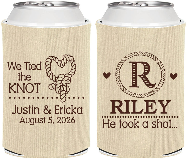 Personalized Wedding Can Coolers - We Tied The Knot | 260