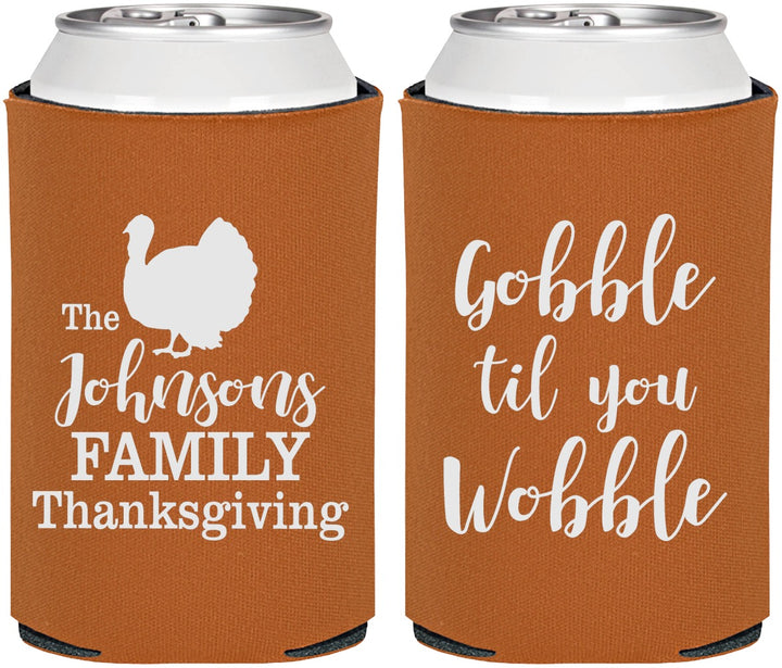 Personalized Thanksgiving Can Coolers - Gobble Til You Wobble | 260004