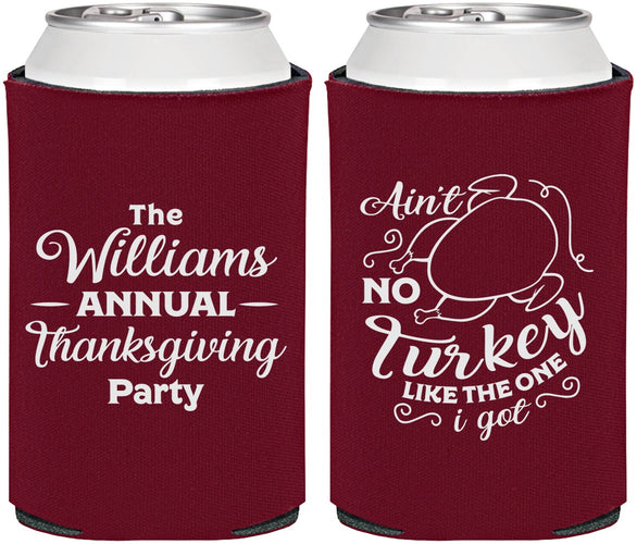 Personalized Thanksgiving Can Coolers - Turkey | 260005