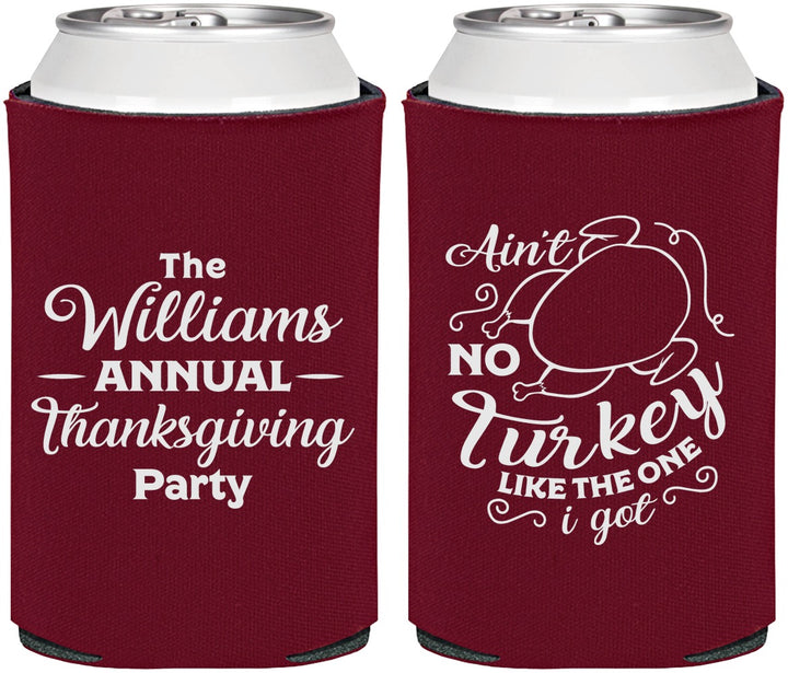 Personalized Thanksgiving Can Coolers - Turkey | 260005