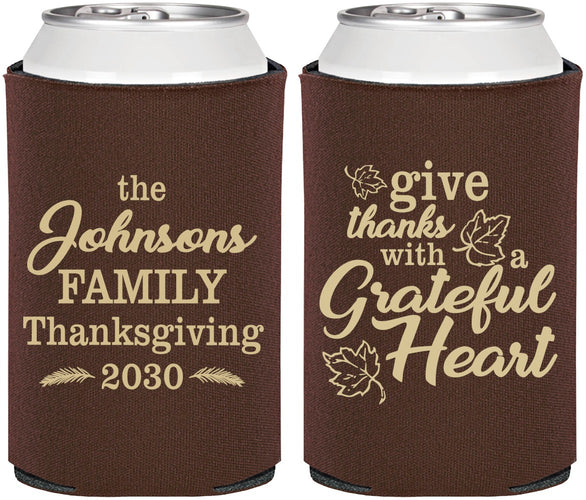 Personalized Thanksgiving Can Coolers - Grateful | 260006