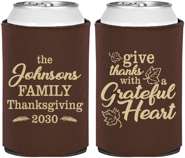 Personalized Thanksgiving Can Coolers - Grateful | 260006