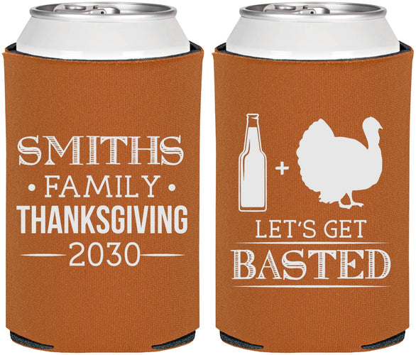Personalized Thanksgiving Can Coolers - Lets Get Basted | 260008