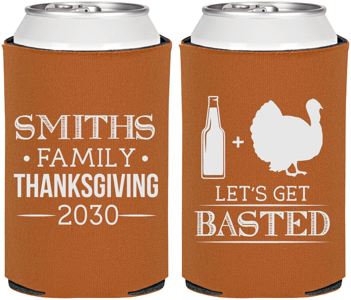 Personalized Thanksgiving Can Coolers - Lets Get Basted | 260008