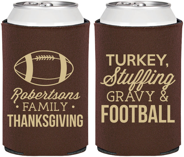 Personalized Thanksgiving Can Coolers - Football Turkey | 260010