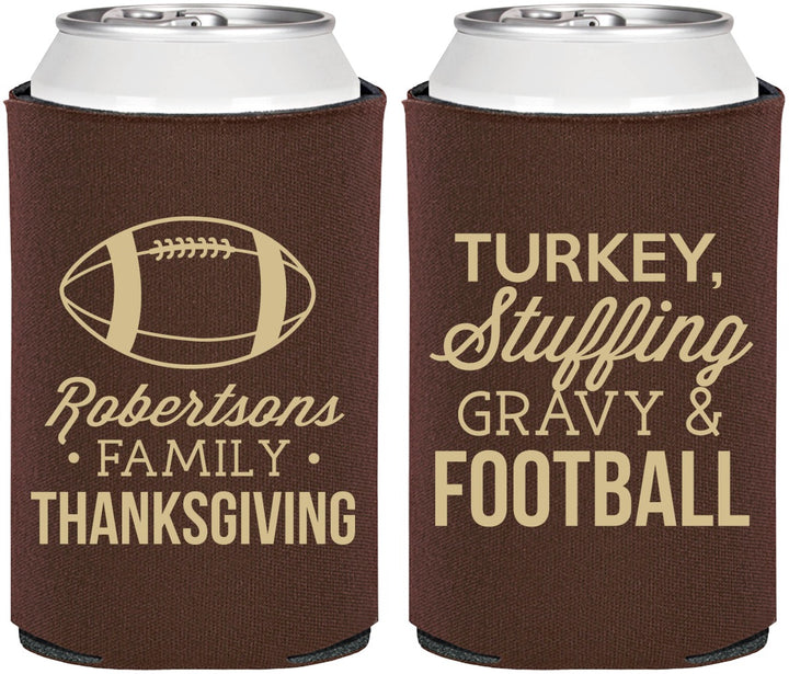 Personalized Thanksgiving Can Coolers - Football Turkey | 260010