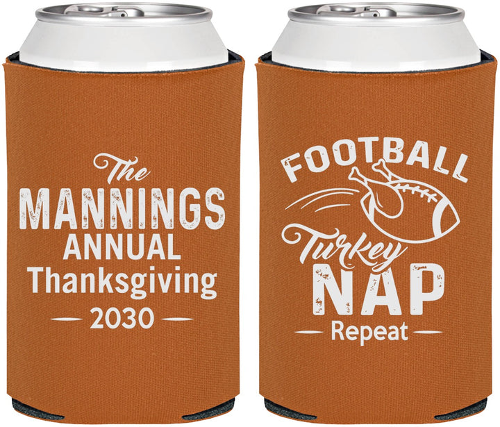 Personalized Thanksgiving Can Coolers - Football Turkey | 260012