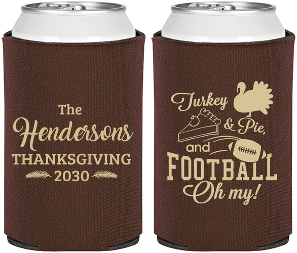 Personalized Thanksgiving Can Coolers - Football Turkey | 260014