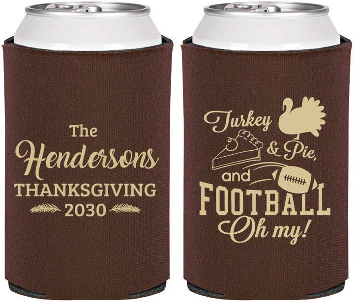 Personalized Thanksgiving Can Coolers - Football Turkey | 260014