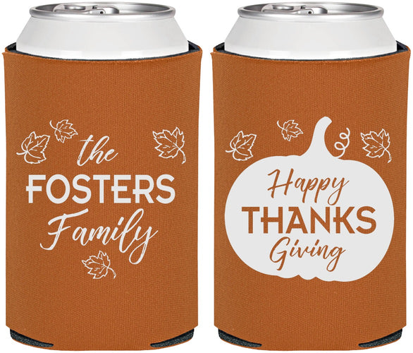 Personalized Thanksgiving Can Coolers - Pumpkin | 260016
