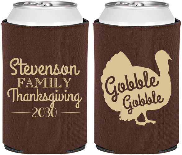 Personalized Thanksgiving Can Coolers - Gobble Turkey | 260018