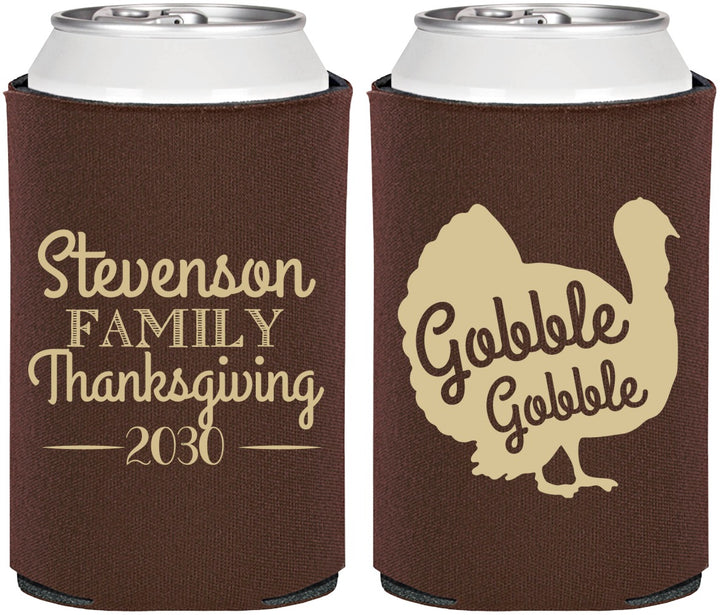 Personalized Thanksgiving Can Coolers - Gobble Turkey | 260018