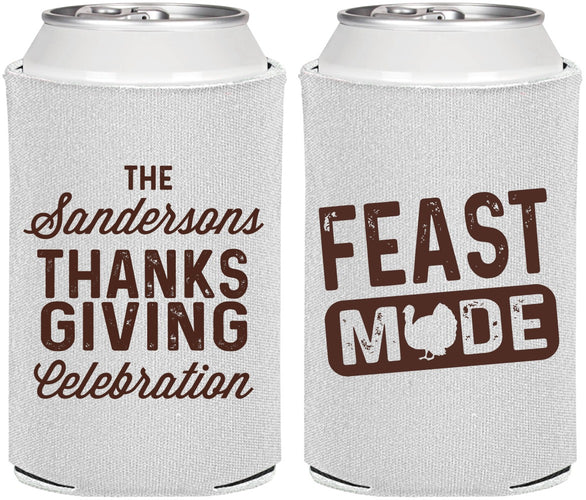 Personalized Thanksgiving Can Coolers - Feast Mode | 260019