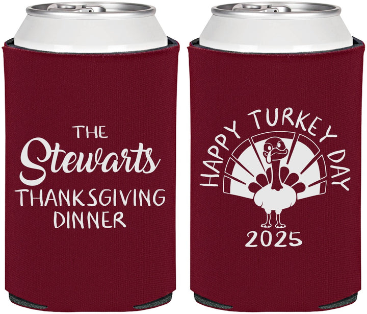 Personalized Thanksgiving Can Coolers - Turkey Day | 260021