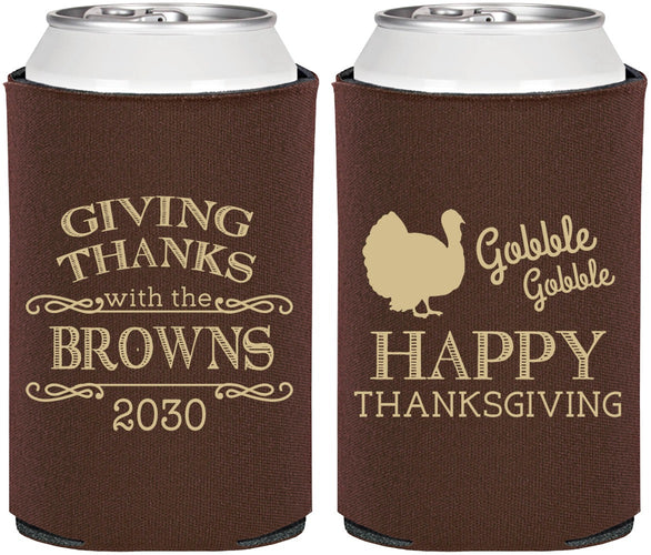 Personalized Thanksgiving Can Coolers - Gobble Gobble | 260022