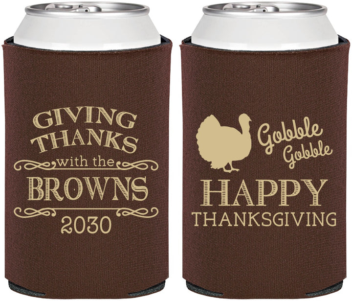 Personalized Thanksgiving Can Coolers - Gobble Gobble | 260022