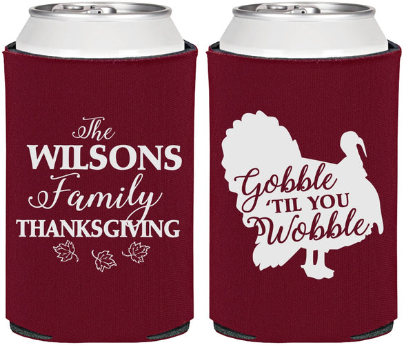 Personalized Thanksgiving Can Coolers - Gobble Til You Wobble | 260025