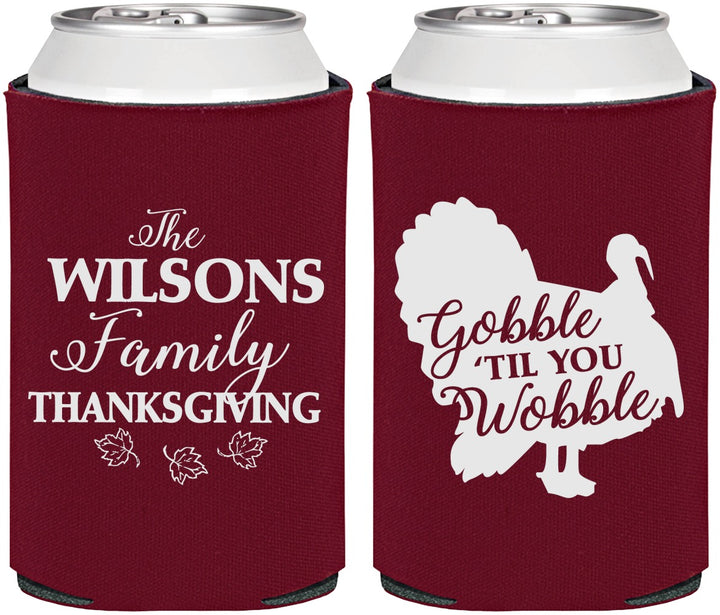Personalized Thanksgiving Can Coolers - Gobble Til You Wobble | 260025