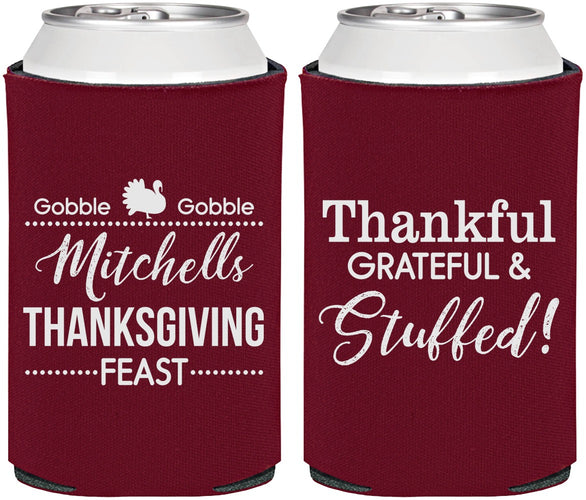 Personalized Thanksgiving Can Coolers - Thankful Stuffed | 260029