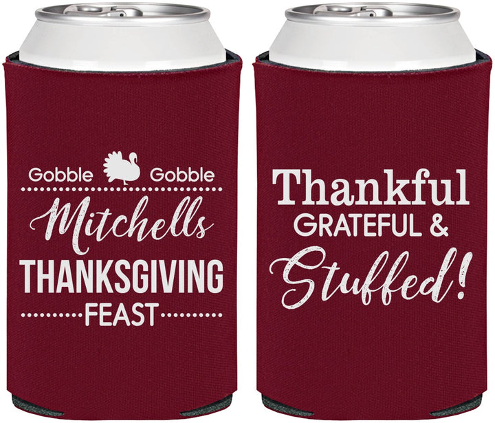 Personalized Thanksgiving Can Coolers - Thankful Stuffed | 260029