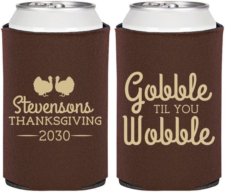 Personalized Thanksgiving Can Coolers - Gobble Til You Wobble | 260034