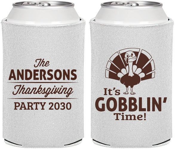 Personalized Thanksgiving Can Coolers - Turkey Gobblin | 260035
