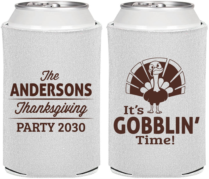 Personalized Thanksgiving Can Coolers - Turkey Gobblin | 260035