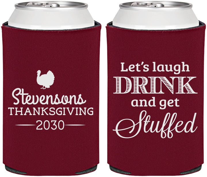 Personalized Thanksgiving Can Coolers - Turkey Stuffed | 260037