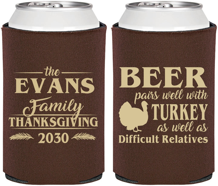 Personalized Thanksgiving Can Coolers - Turkey | 260042