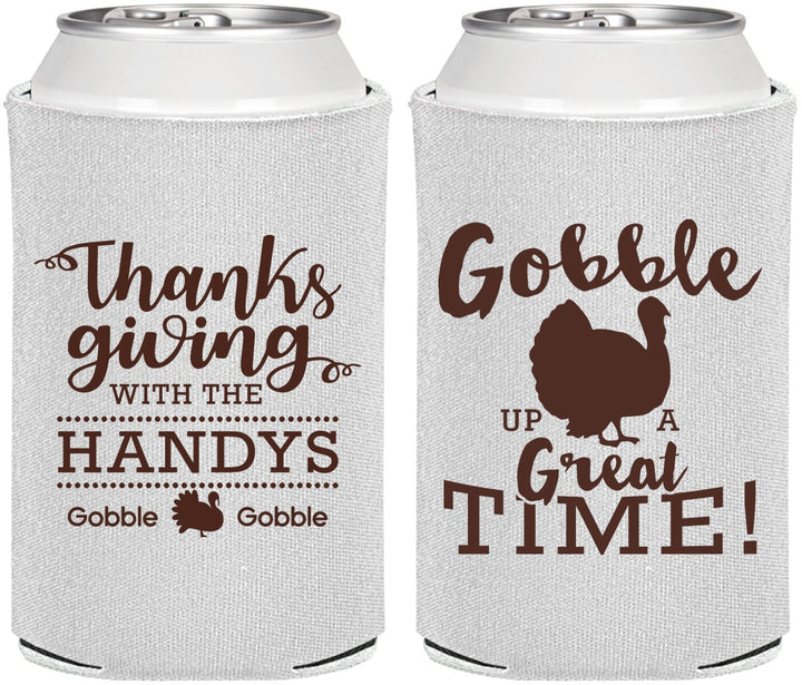 Personalized Thanksgiving Can Coolers - Turkey Gobble | 260043