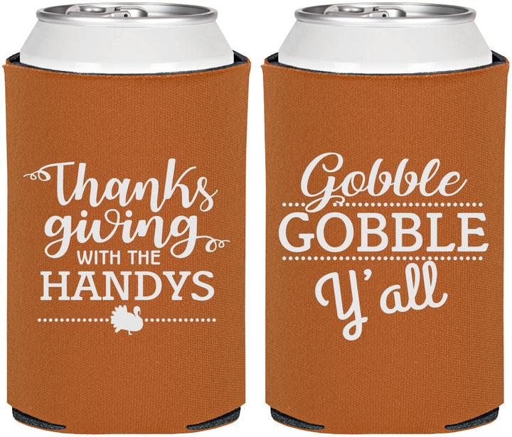 Personalized Thanksgiving Can Coolers - Gobble Gobble | 260044