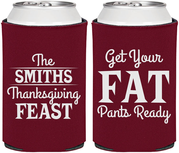 Personalized Thanksgiving Can Coolers - Fat Pants Ready | 260045