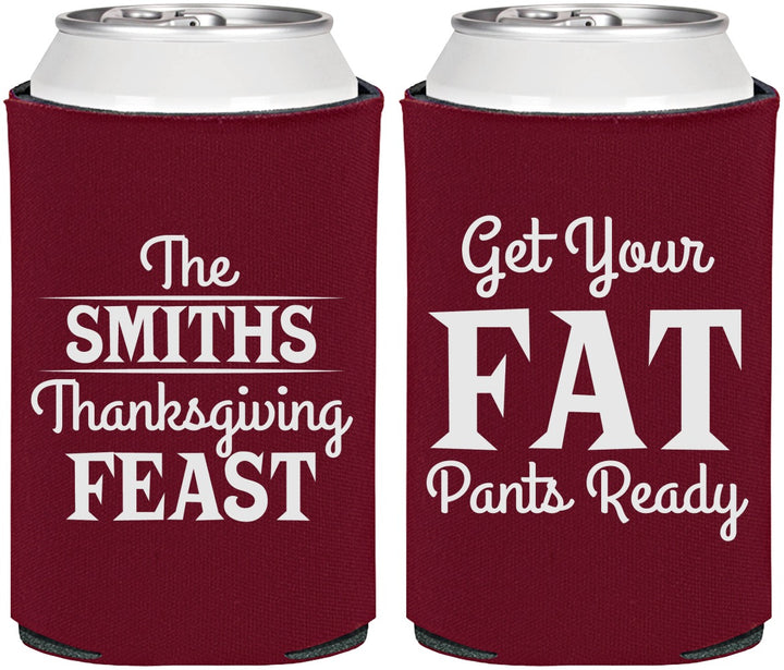 Personalized Thanksgiving Can Coolers - Fat Pants Ready | 260045