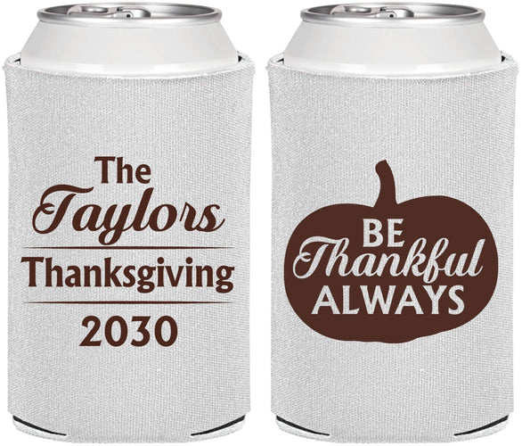 Personalized Thanksgiving Can Coolers - Pumpkin Thankful | 260047