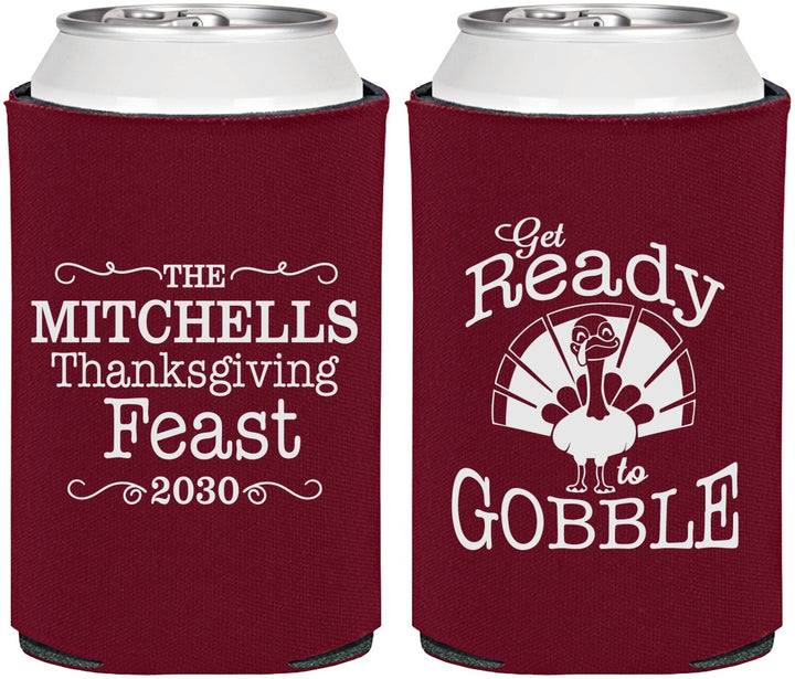 Personalized Thanksgiving Can Coolers - Turkey Gobble | 260049