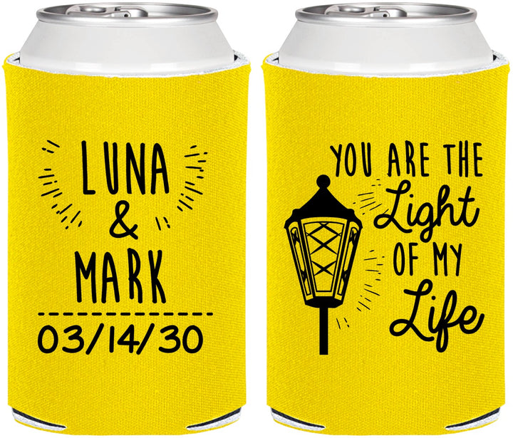 Personalized Wedding Can Coolers - You Are The Light Of My Life | 261