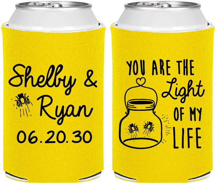 Personalized Wedding Can Coolers - You Are The Light Of My Life | 262