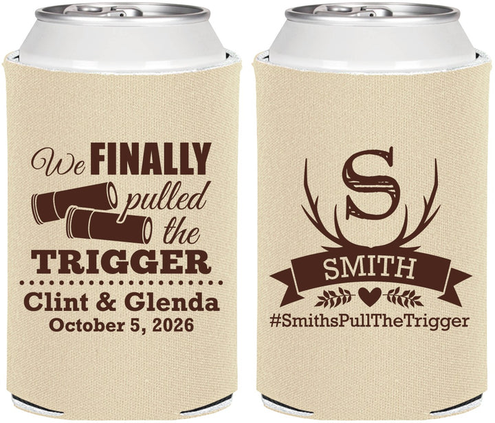 Personalized Wedding Can Coolers - Finally Pull The Trigger | 264