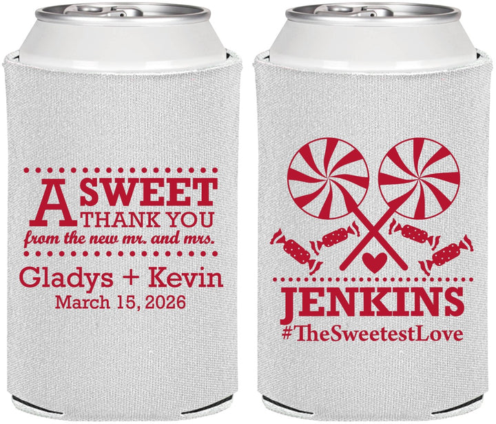 Personalized Wedding Can Coolers - Sweet Thank You | 269