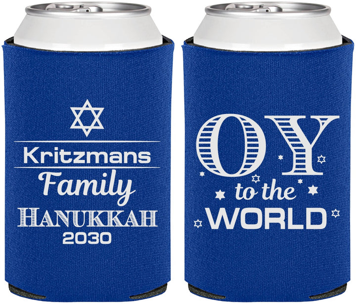 Personalized Hanukkah Can Coolers - Oy To The World | 270000