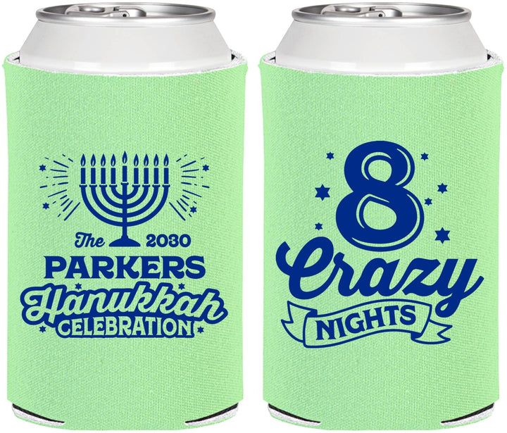 Personalized Hanukkah Can Coolers - Eight Crazy Nights | 270010