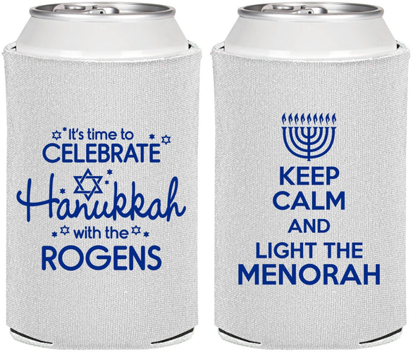Personalized Hanukkah Can Coolers - Menorah | 270013