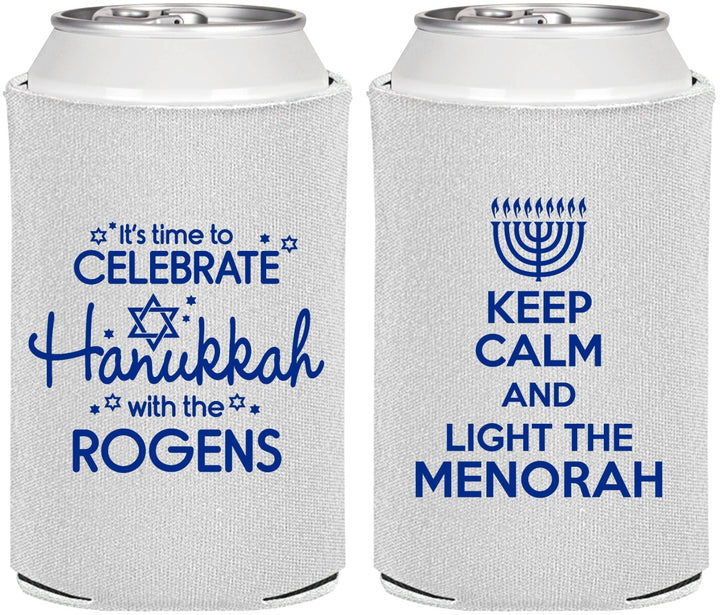 Personalized Hanukkah Can Coolers - Menorah | 270013
